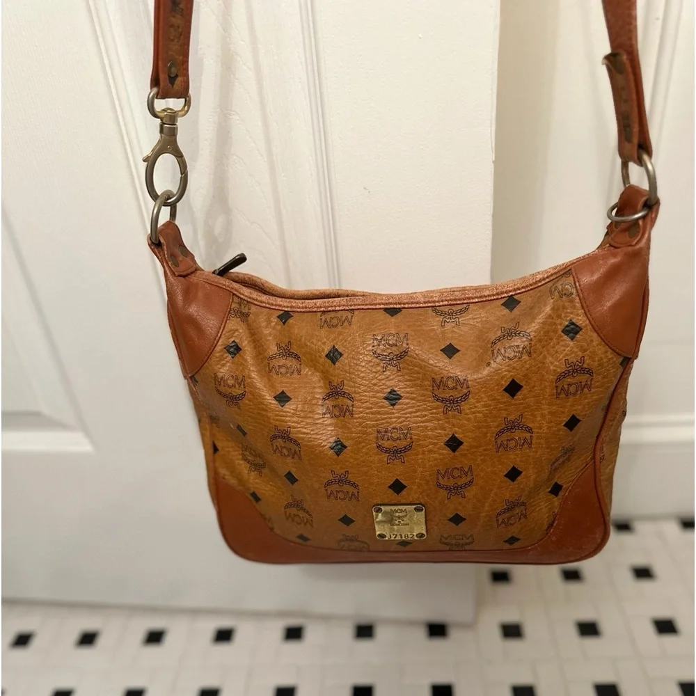 MCM vintage cognac hobo crossbody